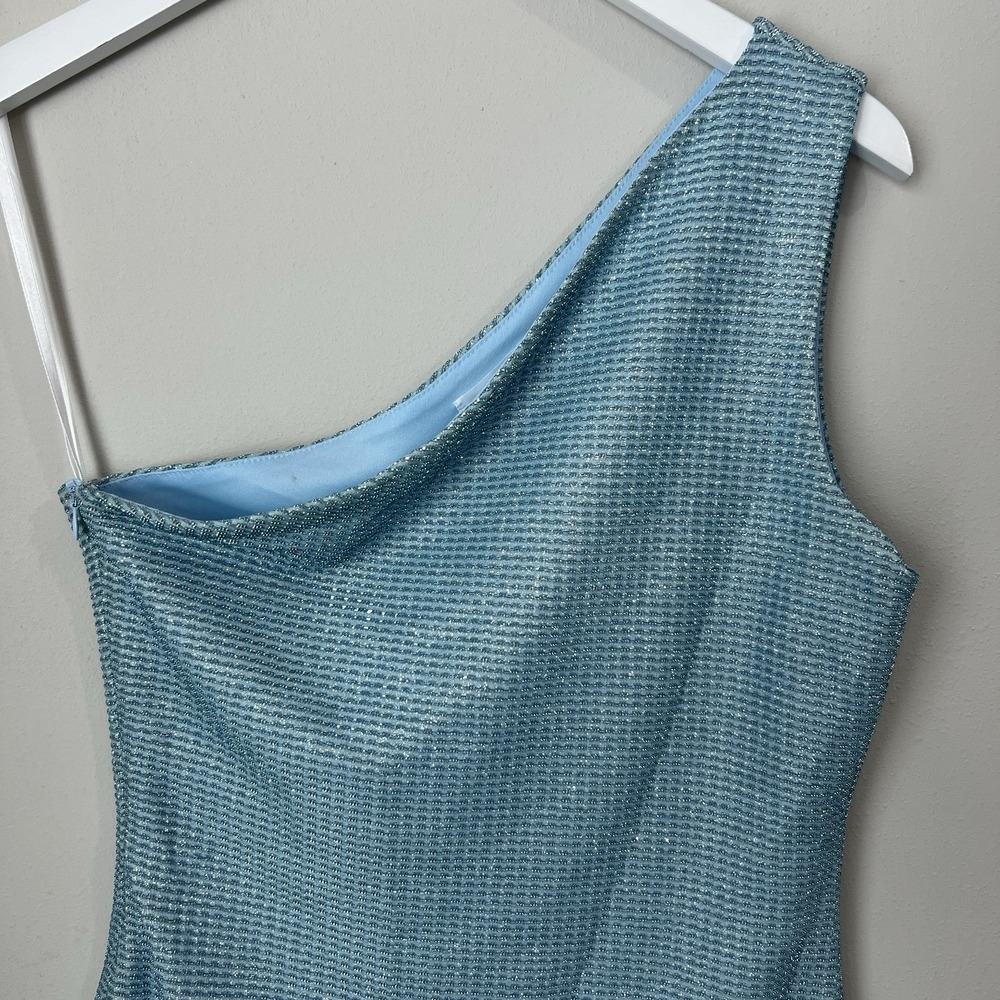 Revolve Superdown Tiffany Mini Dress Women's Size Medium Light Blue One Shoulder - Picture 4 of 11